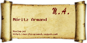Móritz Armand névjegykártya