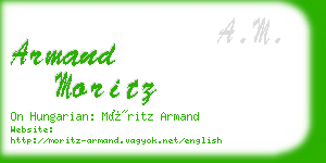 armand moritz business card